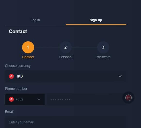 Register account